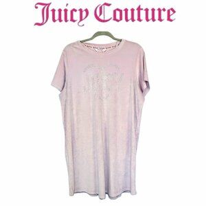 Juicy Couture Short Sleeve Lavender Velour Nightgown with Blinged Front Size 1X